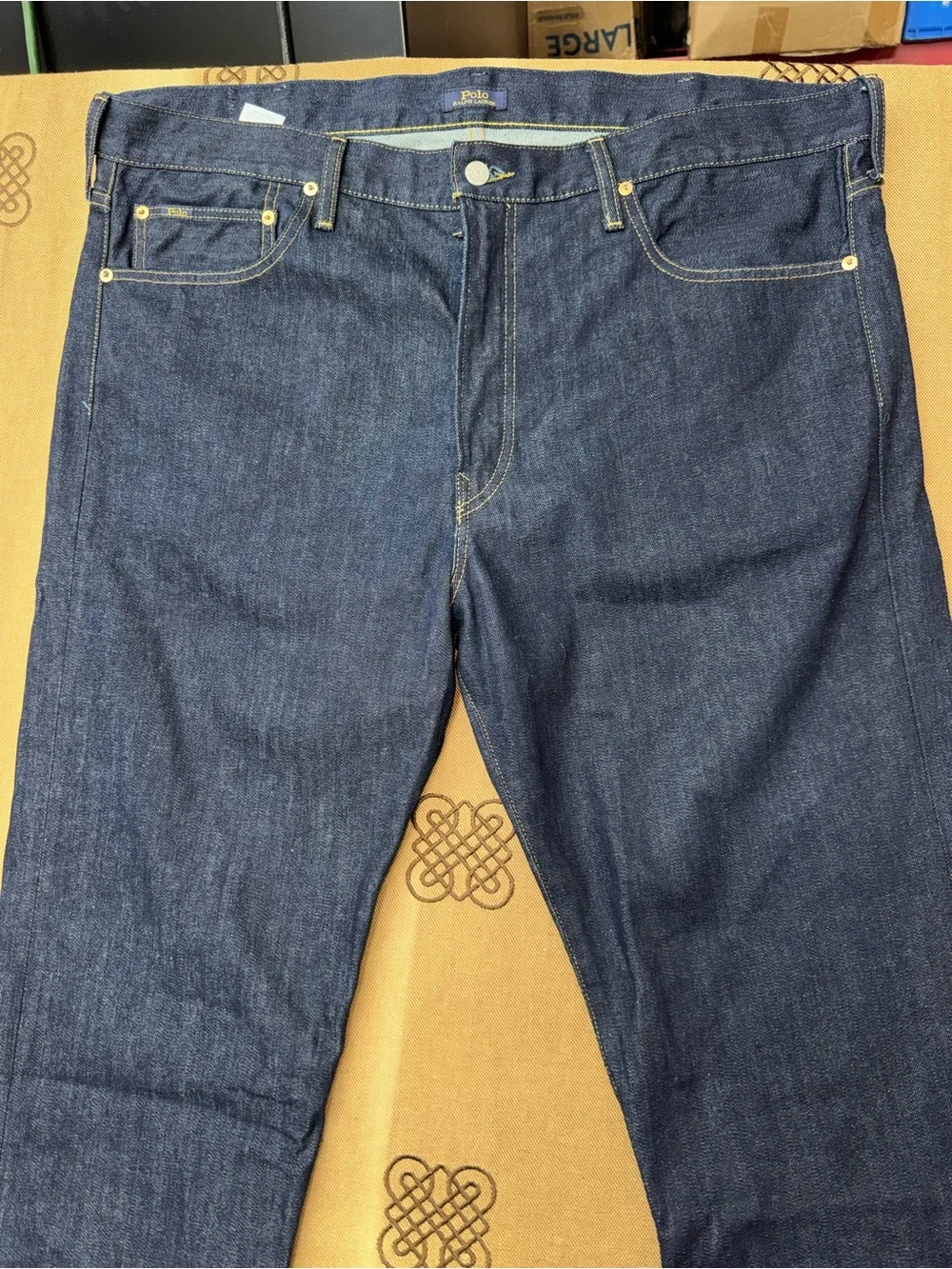 Polo Ralph Lauren The Varick Slim Straight Jeans In Dark Blue Size 40x36